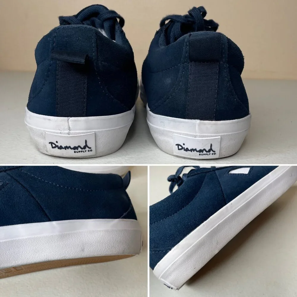 Diamond Supply Co Icon Two Tone Navy Suede Shoes Size 8.5